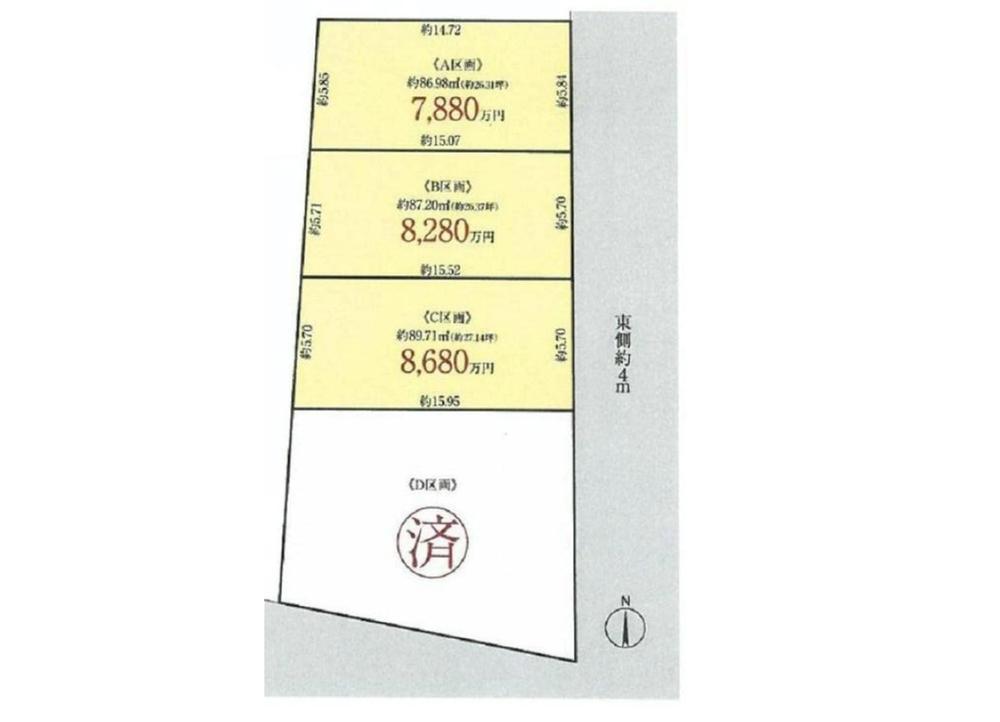 Compartment figure. Land price 86,800,000 yen, Land area 89.71 sq m