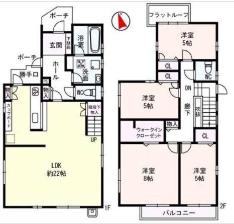 Floor plan. 81,900,000 yen, 4LDK, Land area 123.59 sq m , Building area 112.98 sq m