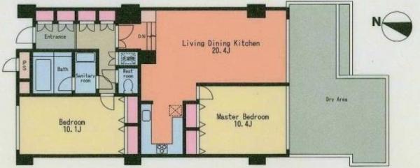 Floor plan. 2LDK, Price 57,800,000 yen, Occupied area 93.46 sq m