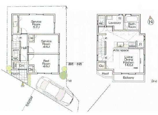 Floor plan. 46,800,000 yen, 1LDK + 2S (storeroom), Land area 70.61 sq m , Building area 70.32 sq m