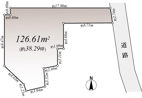 Compartment figure. Land price 65 million yen, Land area 126.61 sq m