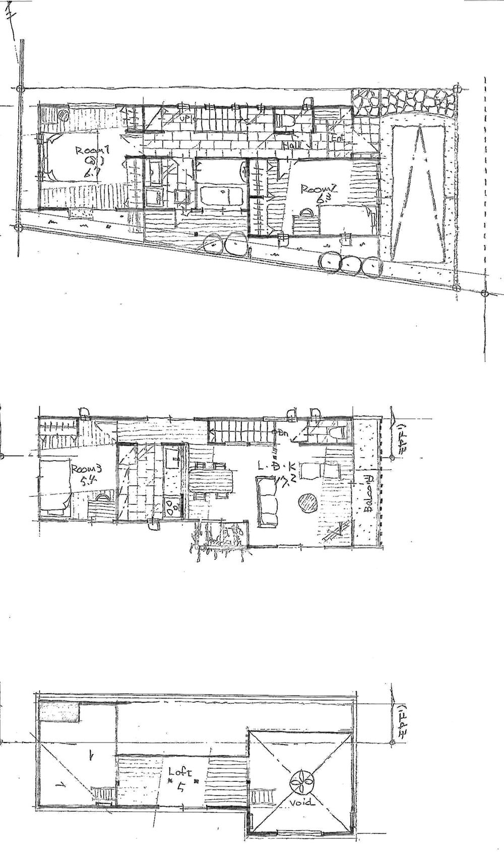 Building plan example (floor plan). Building plan example (C partition) 3LDK, Land price 39,800,000 yen, Land area 91 sq m , Building price 15 million yen, Building area 85.05 sq m