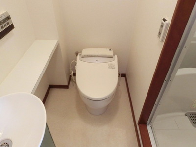Toilet. It is a bidet type of toilet of automatic retractable