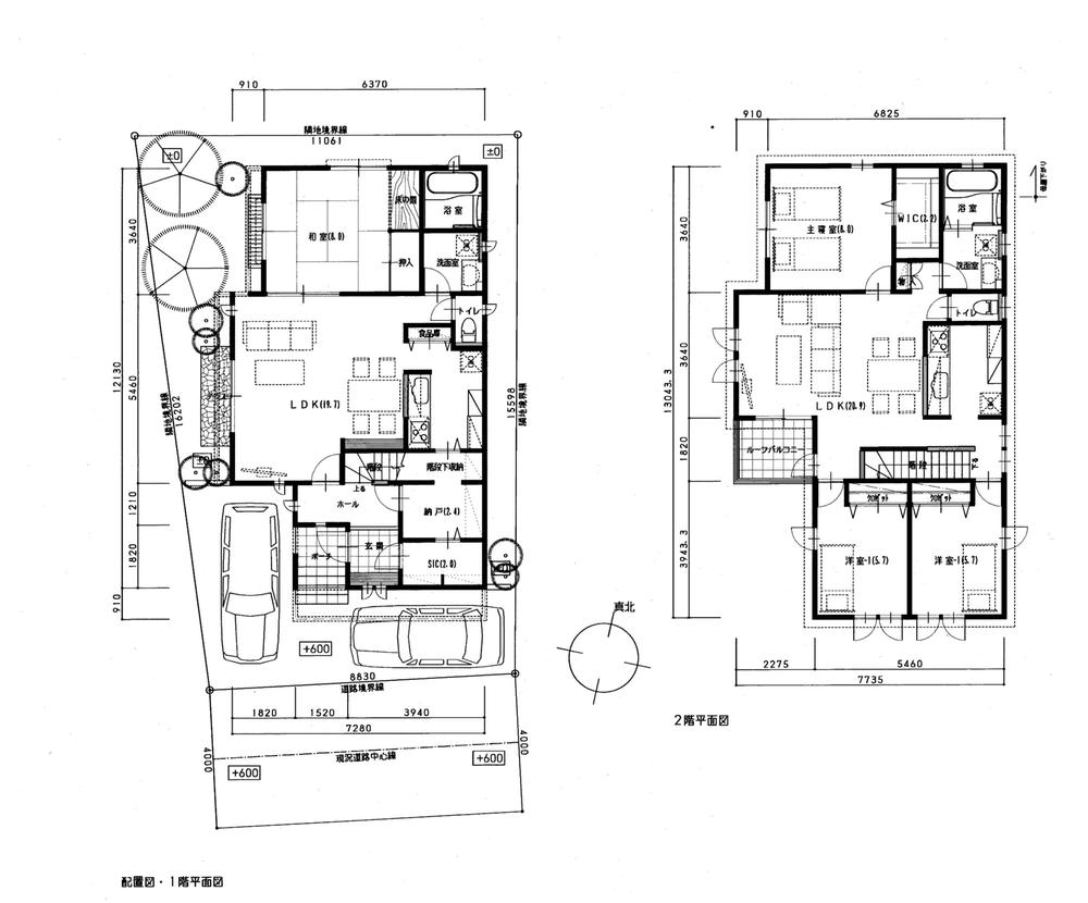 Building plan example (floor plan). Building plan example (Mitsubishijishohomu: Two for the family house) 1 floor area: 76.73 sq m , 2 floor area: 84.44 sq m , Total floor area: 161.17 sq m