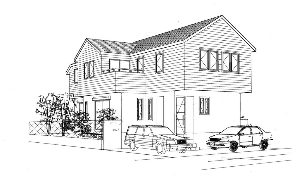 Building plan example (Perth ・ appearance). Building plan example (Mitsubishijishohomu: for two-family house)