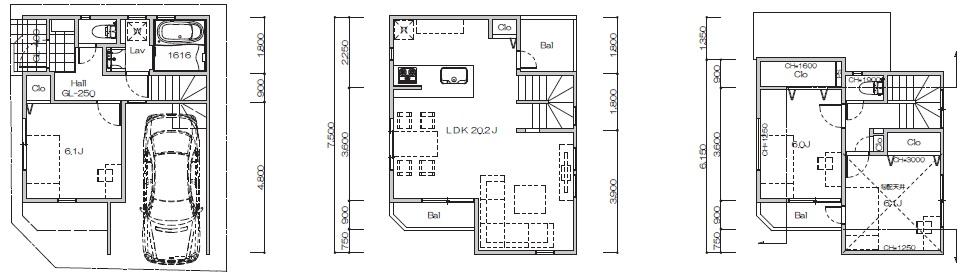 Floor plan. 76,800,000 yen, 3LDK, Land area 56.87 sq m , Building area 104.35 sq m
