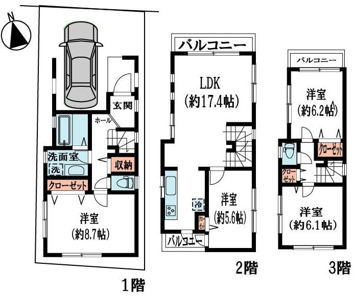 Floor plan. 62,900,000 yen, 4LDK, Land area 73 sq m , Building area 114.67 sq m