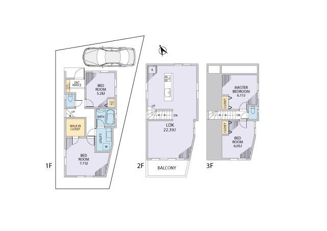 Compartment figure. Land price 50 million yen, Land area 85.06 sq m