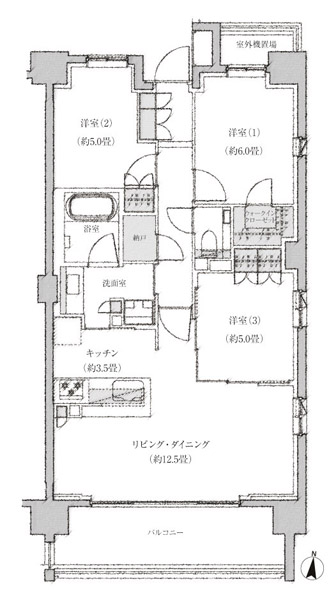 Features of the building. G type floor plan: 3LDK + N + WIC occupied area / 72.76 sq m Balcony area / 11.16 sq m