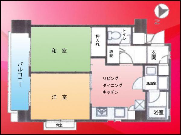 Floor plan. 2DK, Price 29,800,000 yen, Occupied area 44.69 sq m