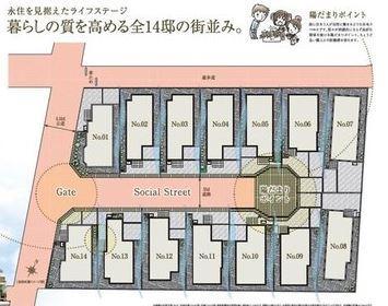Compartment figure. Rooftops of all 14 House to improve the quality of life. Front road is not the way of the non-resident, Peace of mind even if playing a child. Is also attractive community is easy to make with the new.
