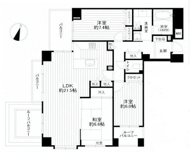 Floor plan. 3LDK, Price 42,900,000 yen, Occupied area 94.37 sq m , Balcony area 10.15 sq m