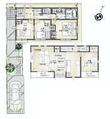 Floor plan. 70,400,000 yen, 3LDK + S (storeroom), Land area 104.08 sq m , Building area 94.4 sq m