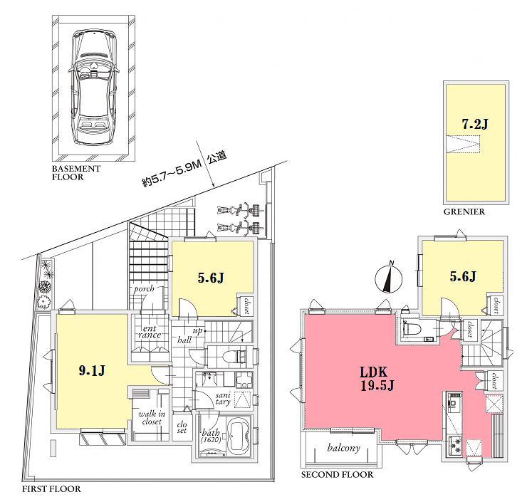 Floor plan. 99,800,000 yen, 3LDK + S (storeroom), Land area 98.36 sq m , Building area 113.71 sq m
