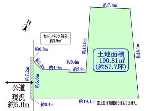 Compartment figure. Land price 37 million yen, Land area 190.81 sq m about 57.7 square meters