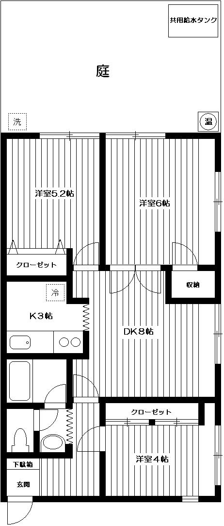Floor plan. 3DK, Price 24,800,000 yen, Occupied area 51.57 sq m