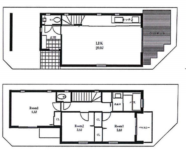 Floor plan. 77,800,000 yen, 3LDK, Land area 84.59 sq m , Building area 93.06 sq m LDK20 Pledge