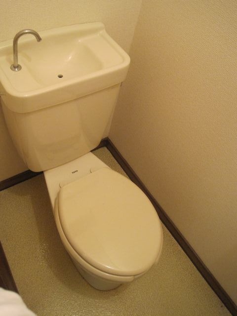 Toilet. Toilet with a small window.