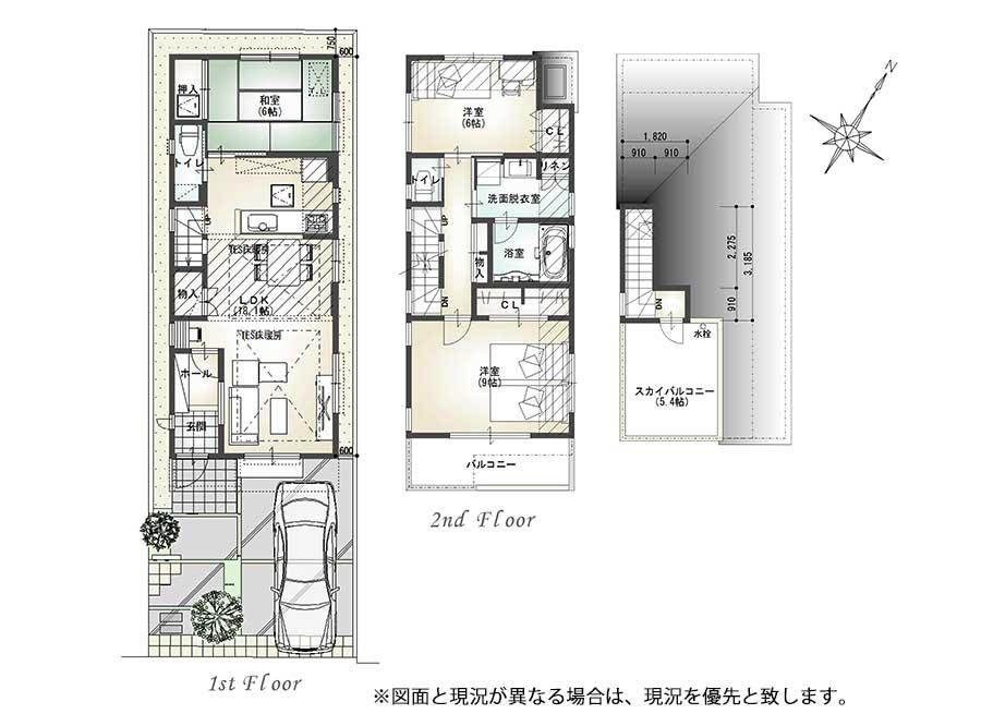 Floor plan. 78,300,000 yen, 3LDK, Land area 101.4 sq m , Building area 101.16 sq m