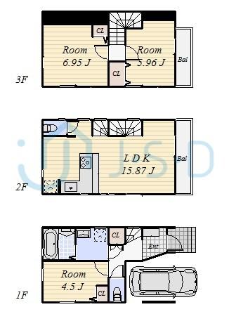 Floor plan. 47,800,000 yen, 3LDK, Land area 50.7 sq m , Building area 88.26 sq m