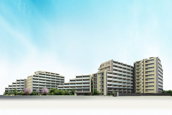 Shared facilities.  [The total planned number of units 256 House ( ※ Large-scale residence is representative of the Setagaya Chitosefunabashi of 1)] The total planned number of units 256 House ※ To gift you with one of the big scale <Wieck Grand Setagaya Chitosefunabashi>. In addition to the eight Houses are very large site composed of two compartments, Relaxed some Entrance, Garden mirror the landscape of the four seasons, Green promenade, etc., It has the dignity space full of well-balanced arrangement. ( ※ 1) Sakura Garden Total units 170 units, Is the sum of the Maple Garden Total units 86 units. (Exterior CG)