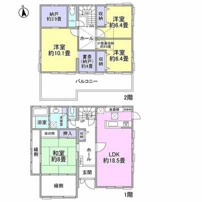 Floor plan. ■ All room 6 tatami mats or more of 4LDK type! ■ Yang per well per southwest angle room!