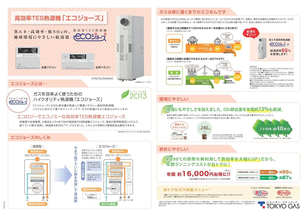Power generation ・ Hot water equipment. Energy-saving high-efficiency TES heat source machine "eco Jaws" use