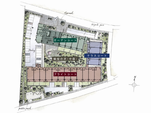Site deployment image illustrations  ※ Listings site deployment image illustration which was raised to draw based on the drawings of the planning stage,  It might change in the future.