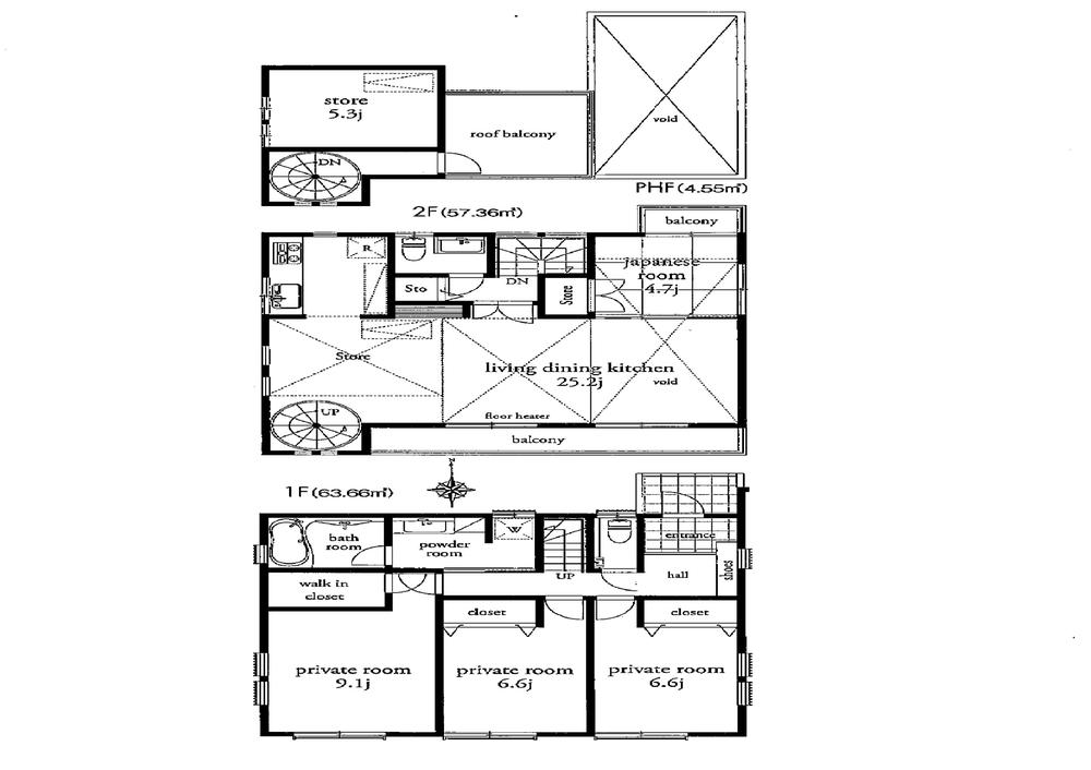 Floor plan. (C Building), Price 83,800,000 yen, 4LDK, Land area 132.24 sq m , Building area 125.57 sq m