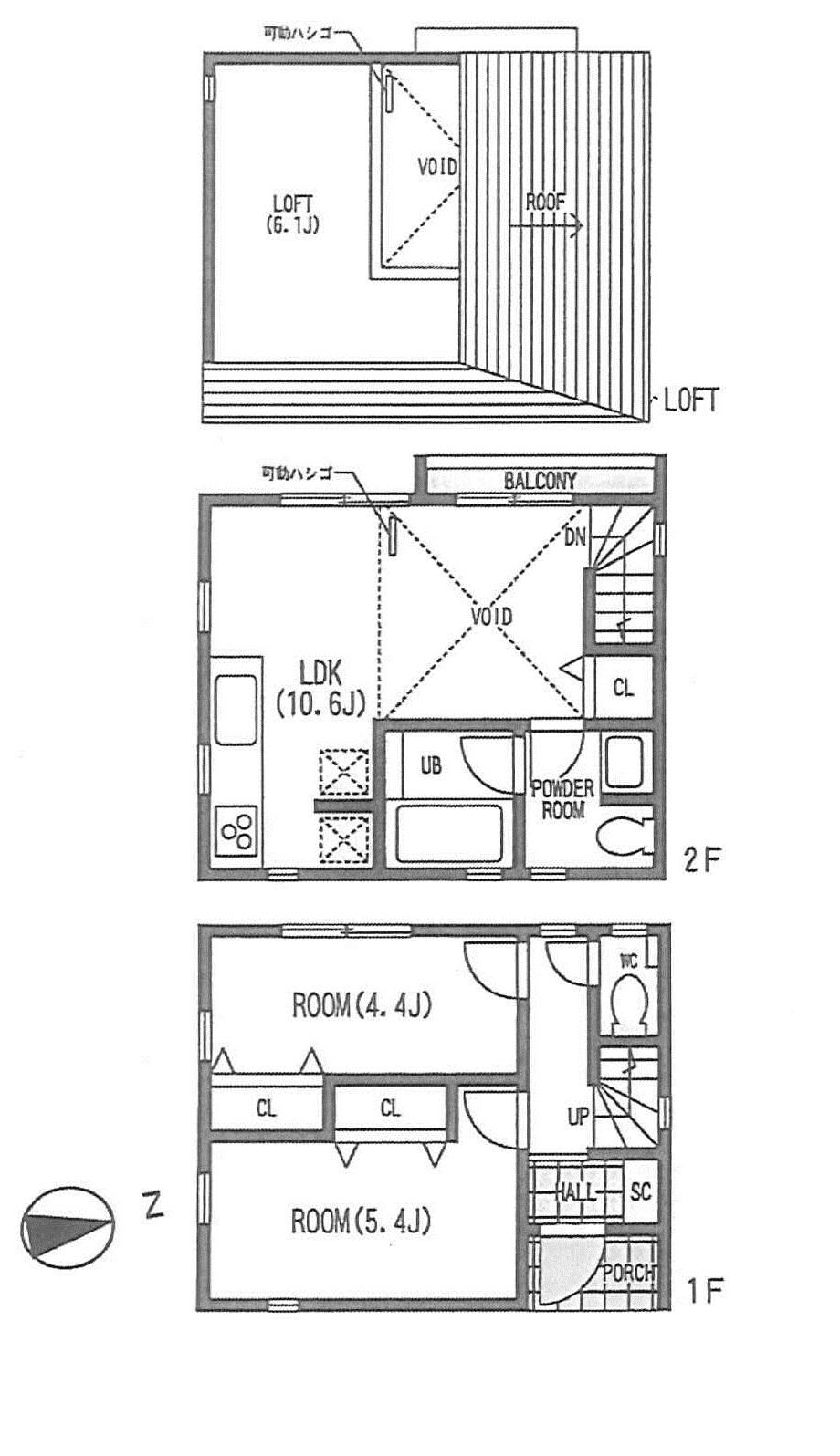 Floor plan. 36 million yen, 2LDK, Land area 43.76 sq m , Building area 60.97 sq m