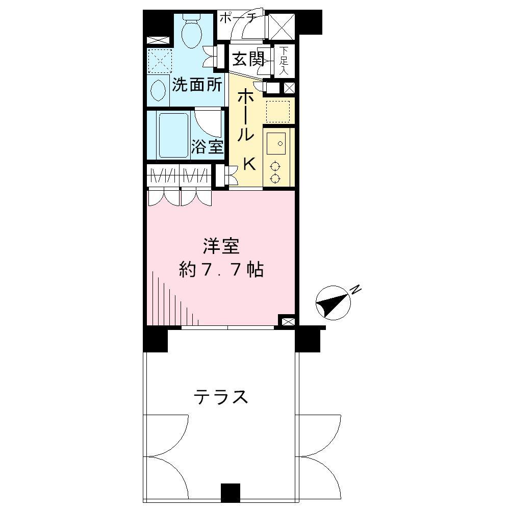 Floor plan. 1K, Price 24,900,000 yen, Occupied area 27.34 sq m