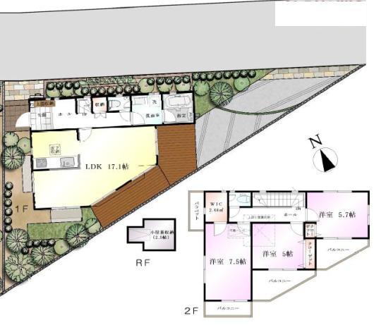 Floor plan. 68,800,000 yen, 4LDK, Land area 133.75 sq m , Building area 88.66 sq m