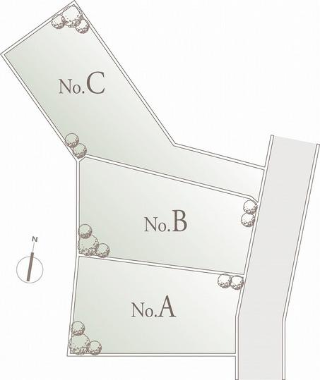 Compartment figure. Land price 76,900,000 yen, Land area 135.54 sq m sectioning view  ※ Not a survey map