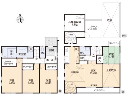 Floor plan. 83,800,000 yen, 4LDK, Land area 132.24 sq m , Building area 125.57 sq m floor plan