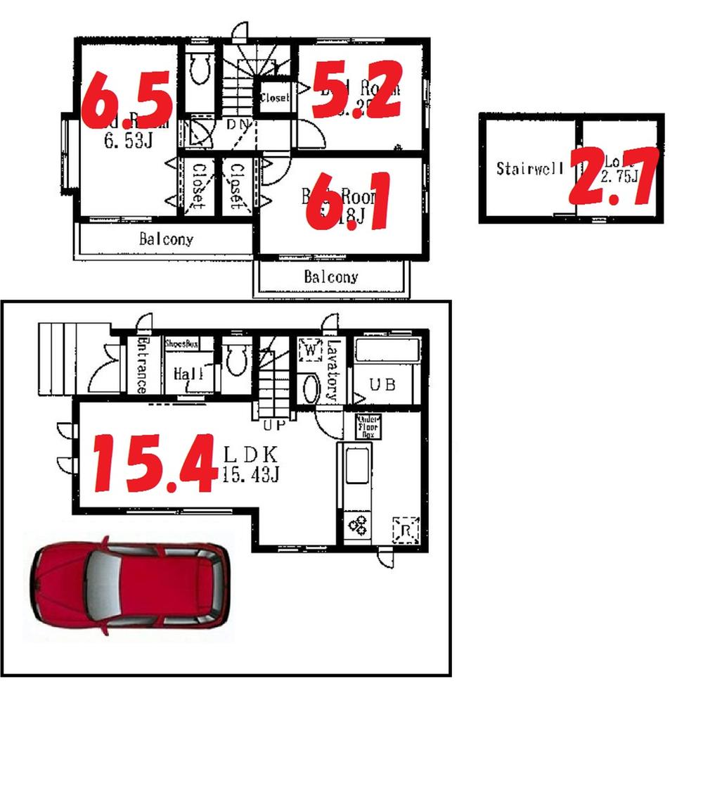 Floor plan. 66,800,000 yen, 3LDK, Land area 80.65 sq m , Building area 77.31 sq m