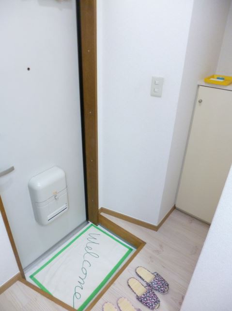 Entrance. With a shoe box