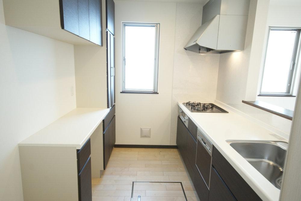 Kitchen. Cup board is also marked with a kitchen