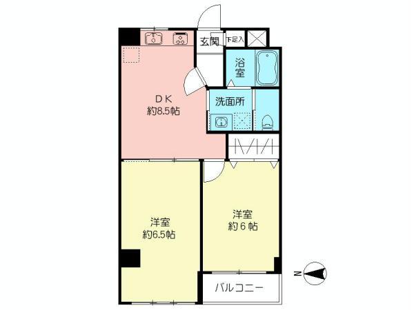 Floor plan. 2DK, Price 28.8 million yen, Occupied area 49.03 sq m , Balcony area 2.9 sq m