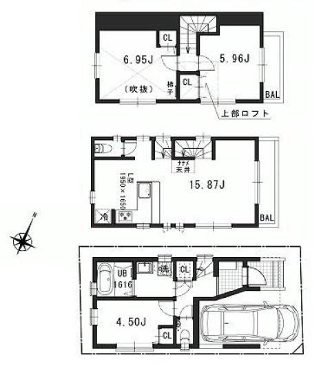 Floor plan. (C Building), Price 47,800,000 yen, 3LDK, Land area 50.7 sq m , Building area 88.26 sq m