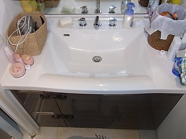 Wash basin, toilet. Wash basin