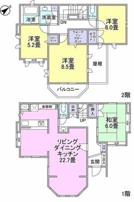 Floor plan. ■ First floor LDK is about 22.7 tatami! 2-story 4LDK type! ■