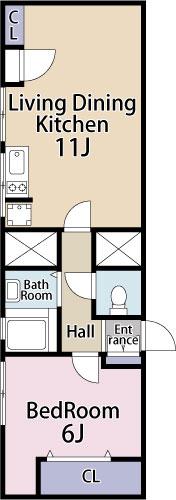 Floor plan. 1LDK, Price 14.8 million yen, Occupied area 42.48 sq m