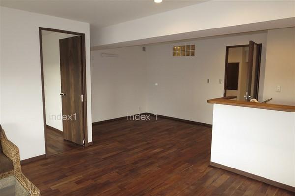 Living. Face-to-face kitchen and living room, which together