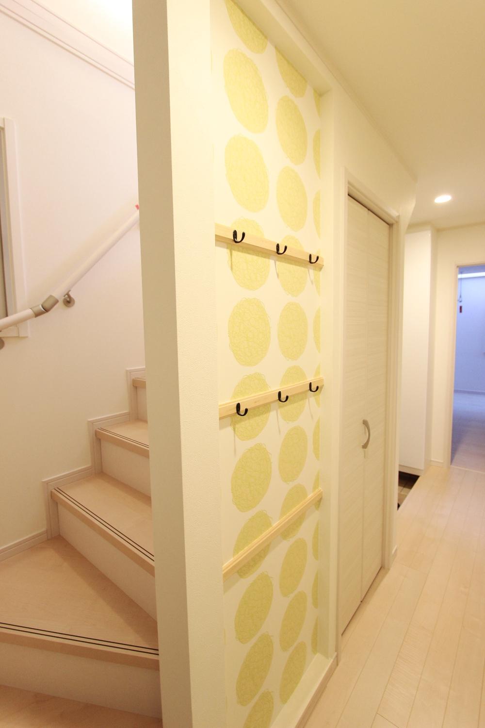 Other. It is on the first floor corridor has been established coat hanging casually. 