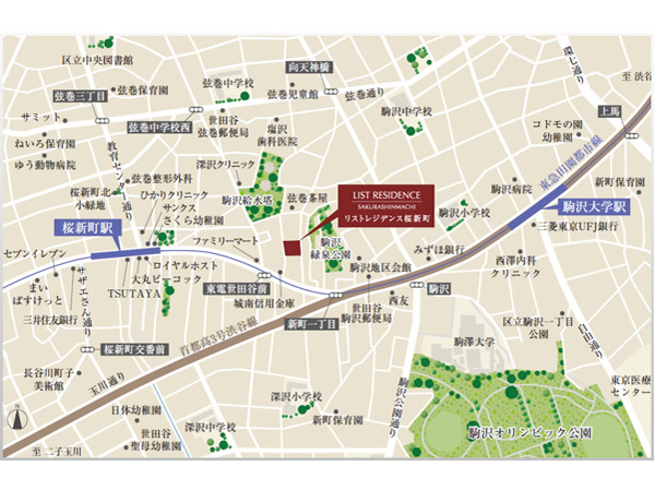 Surrounding environment. (Local guide map)