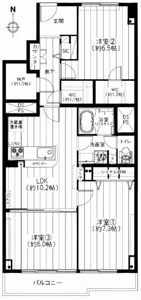 Floor plan. 3LDK+S, Price 34,900,000 yen, Occupied area 77.69 sq m , Balcony area 7.92 sq m