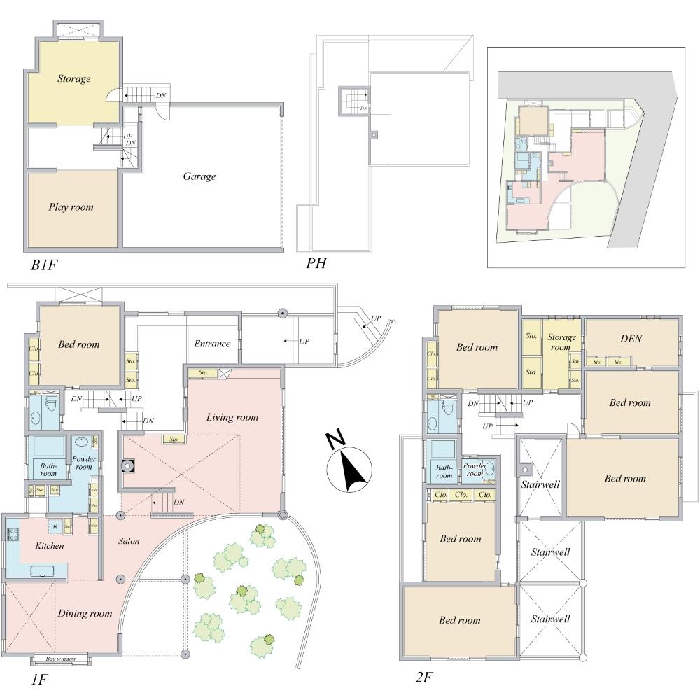 Floor plan. 240 million yen, 6LDK + S (storeroom), Land area 305.26 sq m , Building area 447.12 sq m