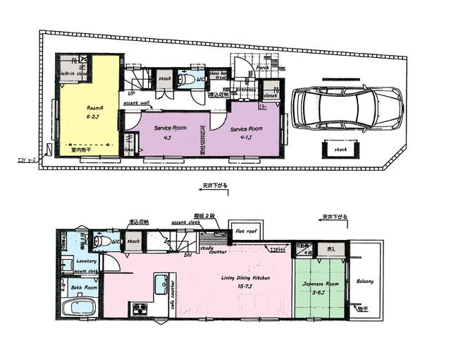 Floor plan. 69,800,000 yen, 2LDK+S, Land area 79.05 sq m , Building area 106.36 sq m