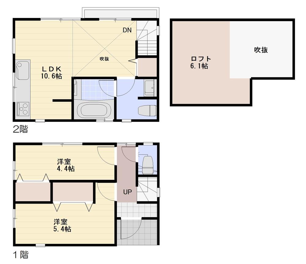 Floor plan. 36 million yen, 2LDK, Land area 43.76 sq m , Building area 60.97 sq m floor plan