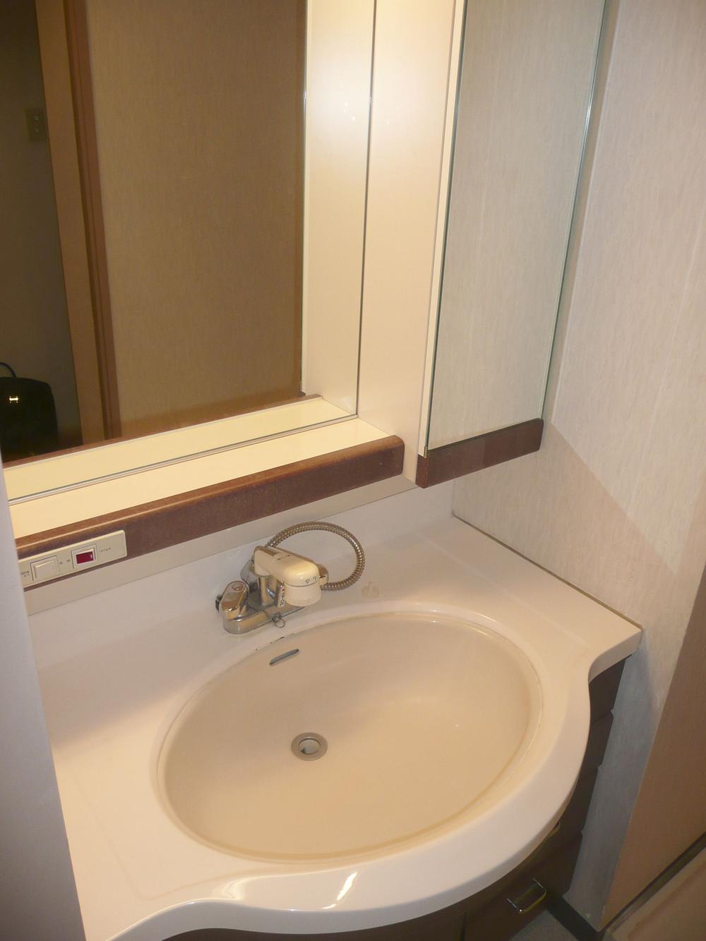 Wash basin, toilet. Bathroom vanity